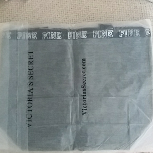 Pink Victoria Secret Grey White Tote - Picture 4 of 4